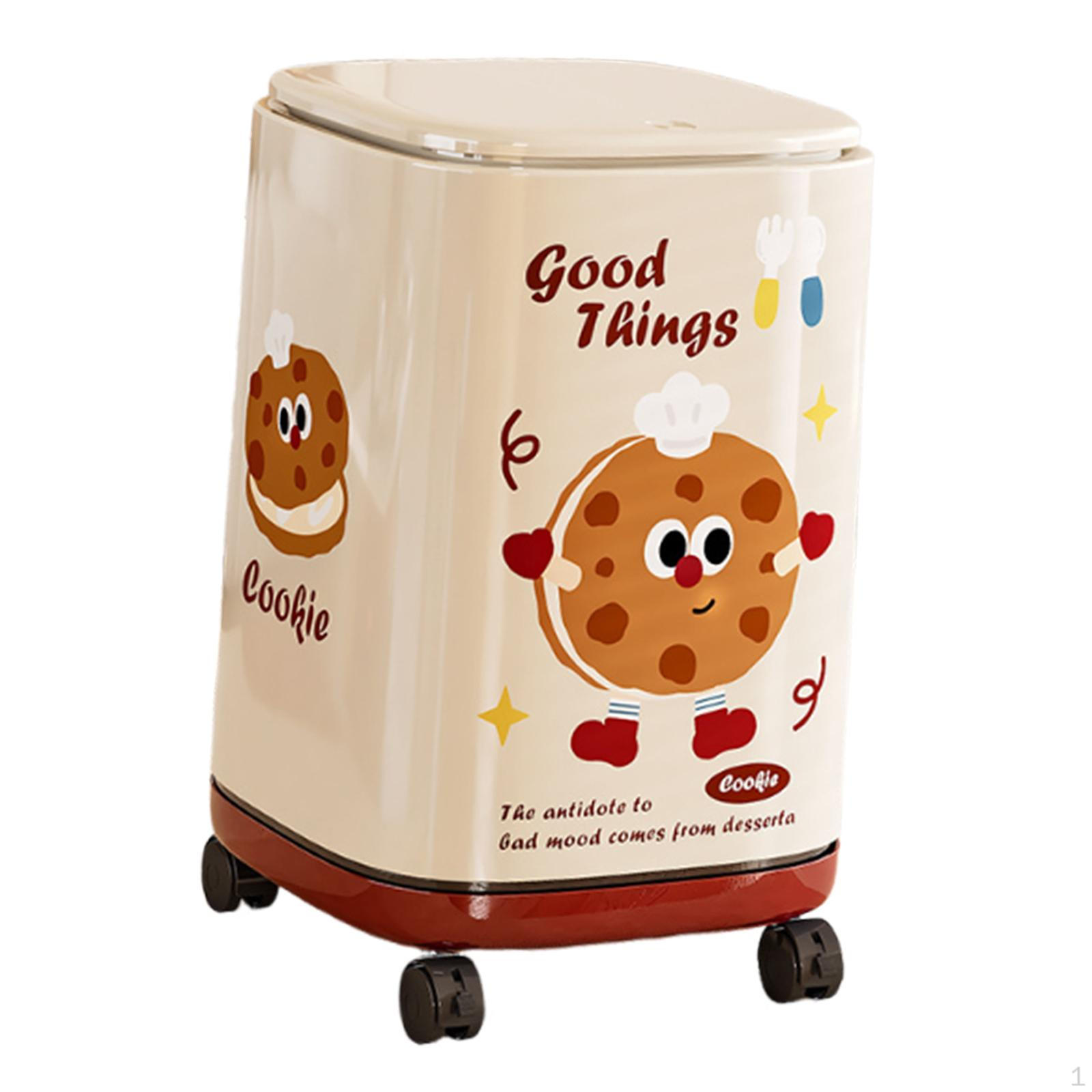 

Кухонное мусорное ведро на колесах с крышкой, двухслойный контейнер, прочное декоративное ведро, мусорное ведро на колесах