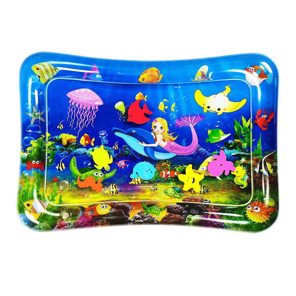 30-Silk Thickened PVC Inflatable Water Mat for Baby and Toddler Crawling, Summer Cooling Ice Pad Cushion