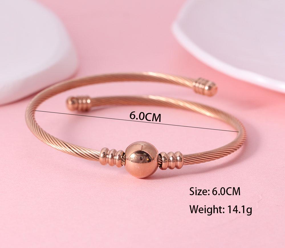 

Женский открытый браслет-манжета из крученой нержавеющей стали 18K розового золота