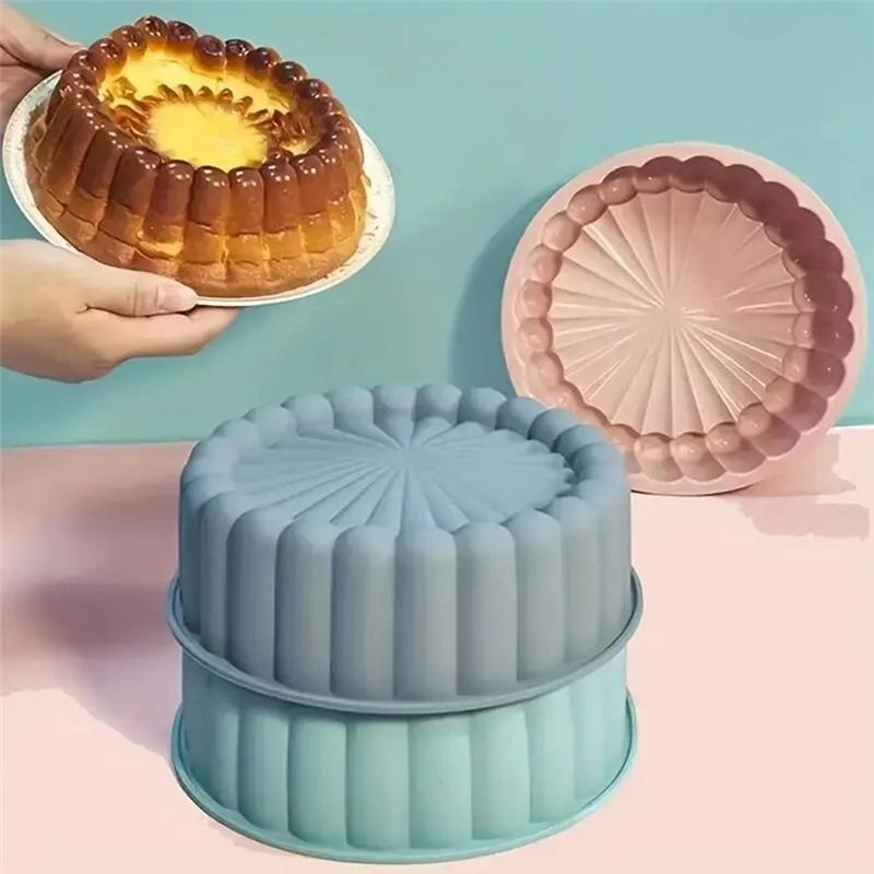 Promotion! 3PC Silicone Cake Pan Multi-Functional Round High Temperature Resistant DIY Baking Mold Durable