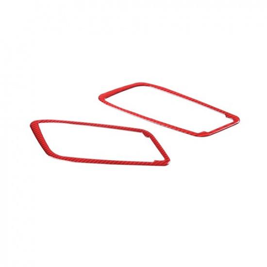 Red Carbon Fiber Inner Door Handle Frame Trim Cover For Toyota Supra A90 19-22