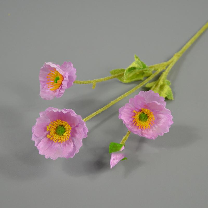 4 Heads Artificial Bouquet Simulation Poppies Fake Silk Flower For Home Wedding Party Decoration