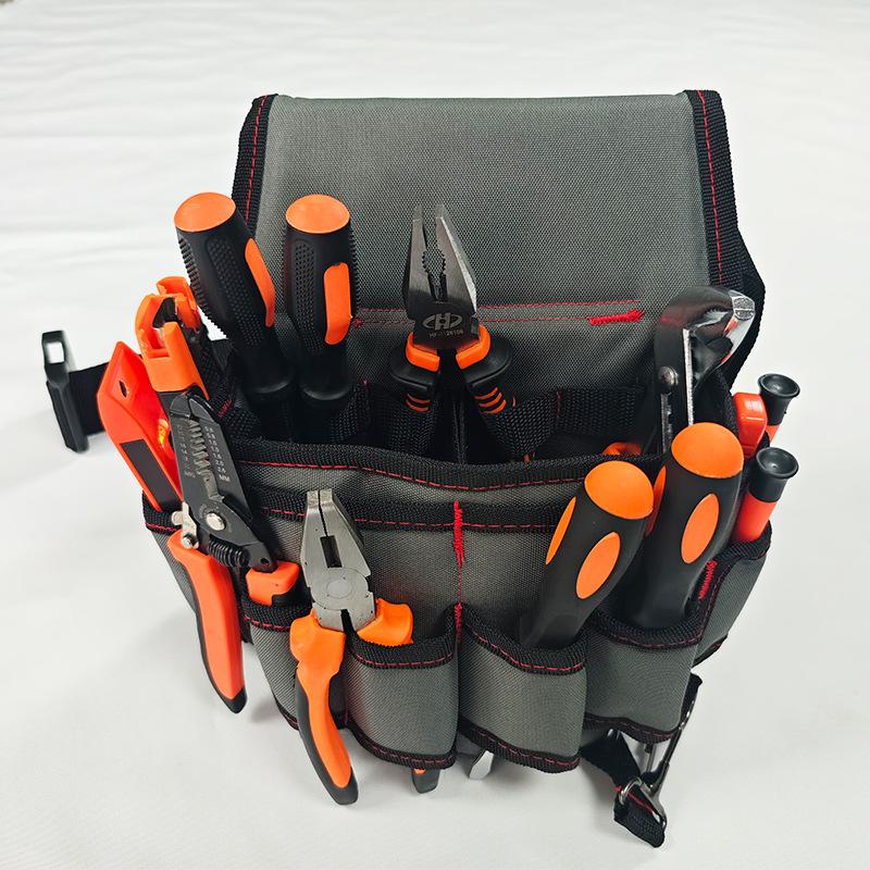 Portable Tool Waist Bag Hardware Waterproof Toolkit Multi-functional Electrician Repair Tool Waist Bag Tools Kit with Pockets