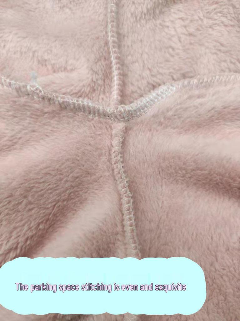 Women's Plus Size Coral Fleece Open Hem Warm Pajama Pants - Thick, Winter, Loose-Fit, Slimming