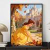 Disney Diamond Painting Kit DIY Round Home Wall Decor Adult Handmade Gift Belle Autumn Castle Scenery