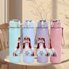 1PC Retro Red Head Female Minimalist Portrait Print 750ml Portable Sports Water Bottle Leakproof Gym Outdoor Travel Drink Cup