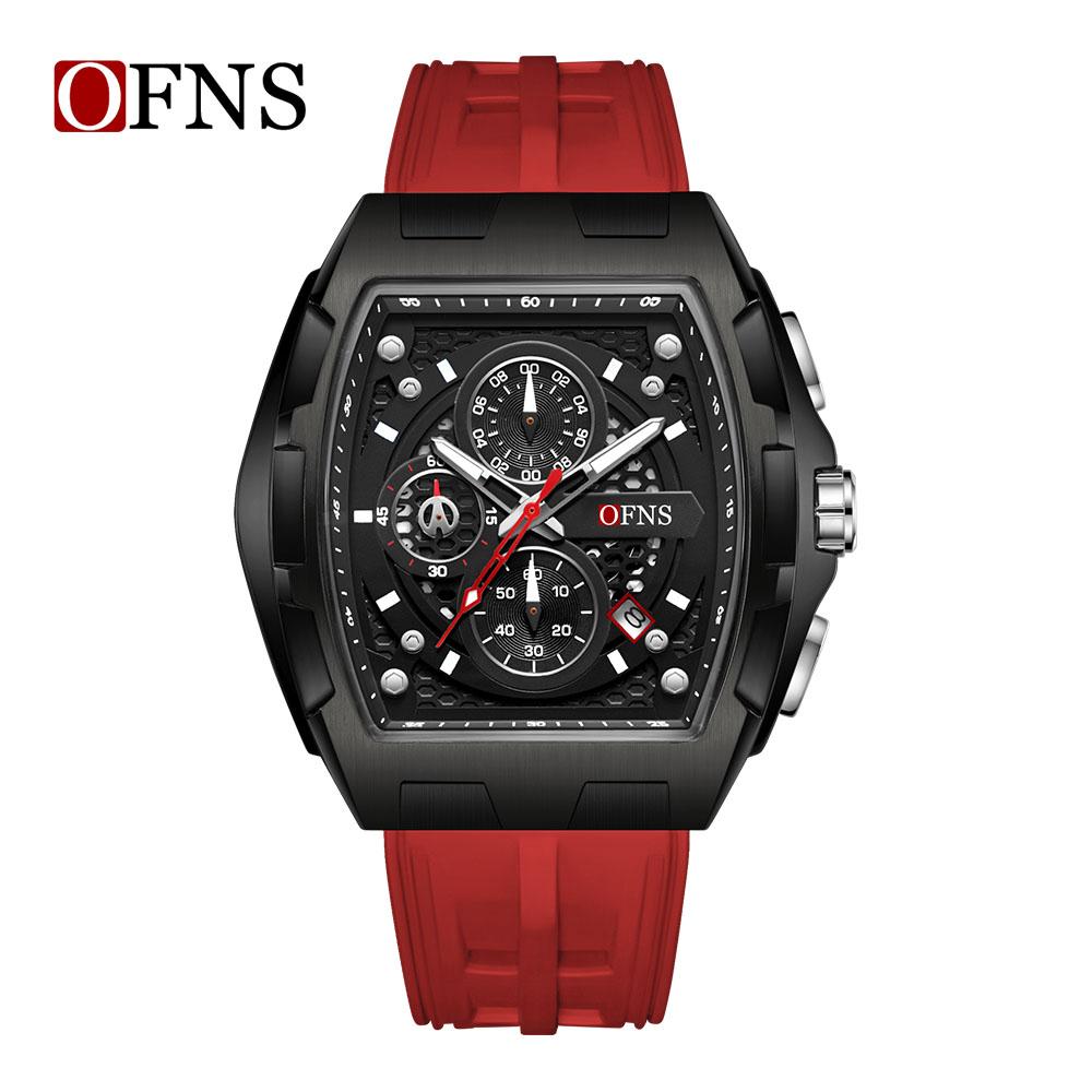 OFNS1210 Bucket Shaped Men's Watch Night Light Hand Waterproof Leisure Sports Quartz Watch Fashion Cool Classic Watches for Man