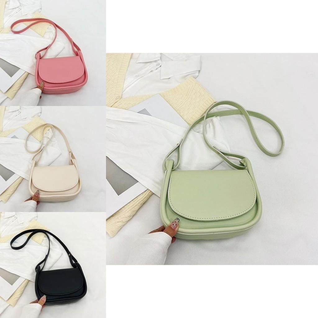 Fashionable Medium Saddle Crossbody Bag For Women In Colorful Pu Leather Style