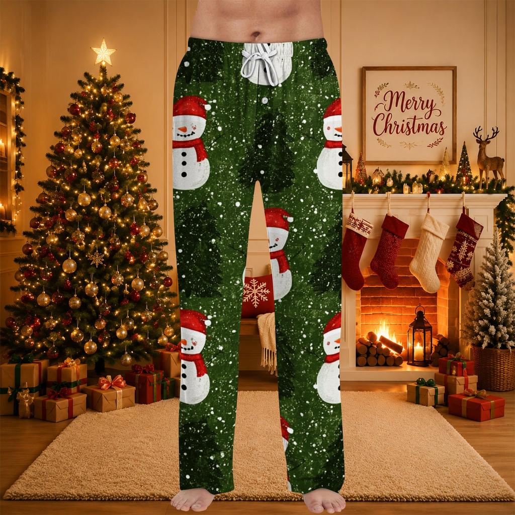 Men's Christmas Print Pajama Pants for Casual Lounging and Sleep