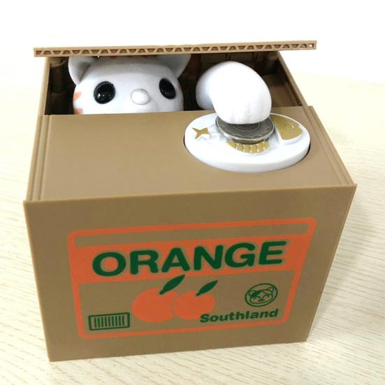 Pușculiță Furtul automat de bani Bancă de monede Pușculiță Pisica lacomă Pușculiță compatibilă cu monede din SUA Cutie de economisire a banilor pentru copii