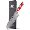 WILDMOK Professionelles 7-Zoll Japanisches 67-lagiges Damaststahl Küchenmesser Santoku Kochmesser mit Harzgriff