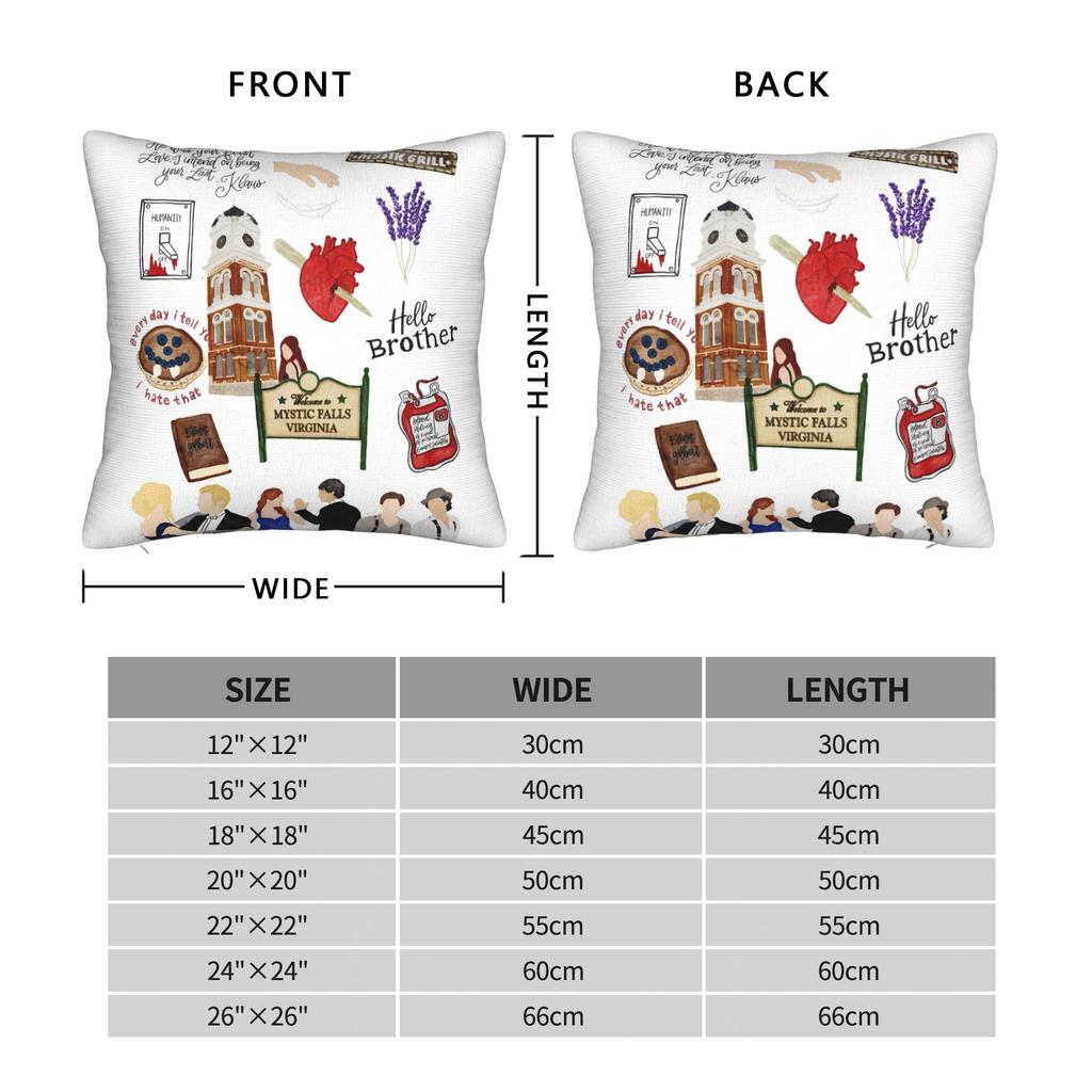 The Vampire Diaries Cartoon Pillowcase Polyester Cushion Cover Decoration TV Series Throw Pillow Case Cover Seater Wholesale
