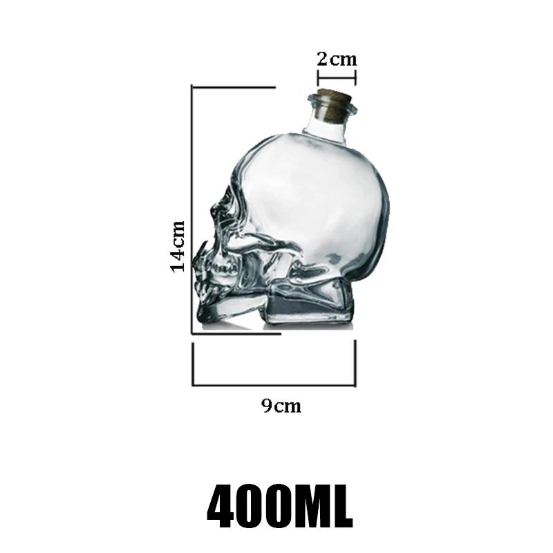 100-750ML Creativity Glass Skull Head Cup Vodka-Shot Whiskey Wine Drinking Bottle Decanter Drinkware Bar Tools Halloween Gifts