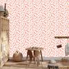 Heart Wallpaper Coral, White and Peach 50x1000