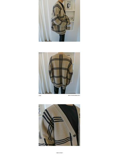 Autumn Men's Korean Trend Loose Knit Cardigan Sweater