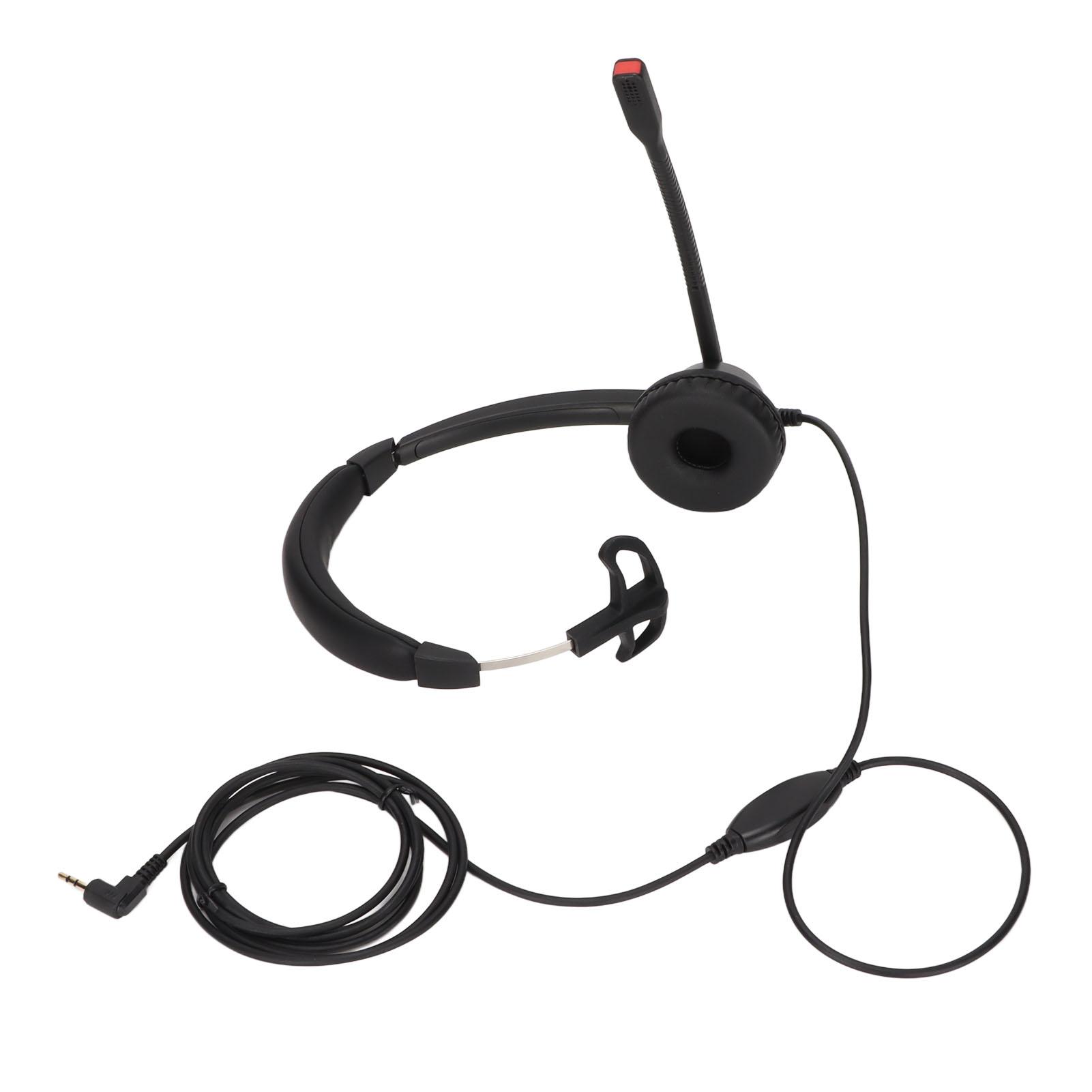 

2.5mm Business Headset Noise Cancelling Monaural Traffic Headset for Devices with 2.5mm Headphone Jack Black