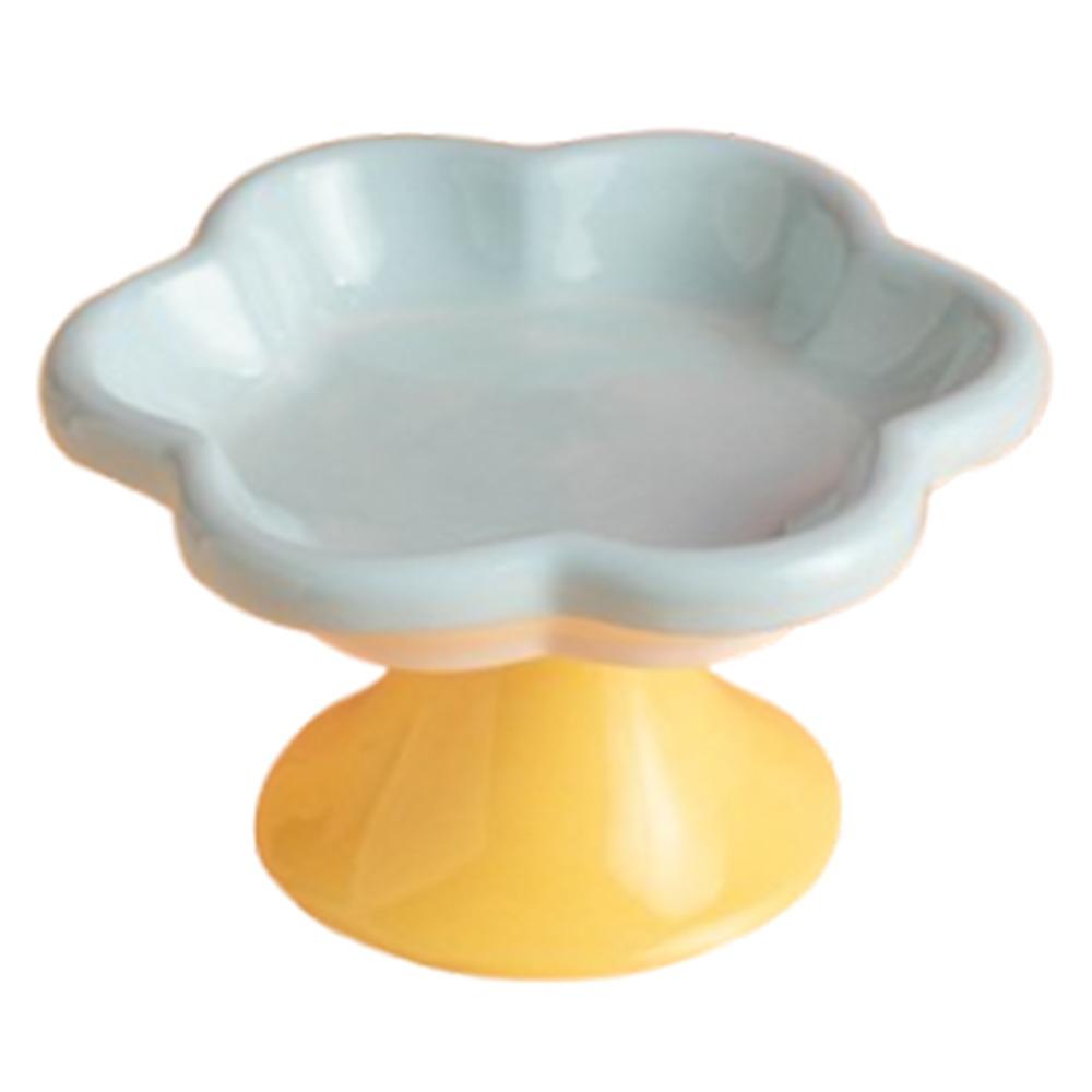 

Нескользящая керамическая миска для кошек, защита шеи, поилка для питомца, кормушка для еды, тарелка для воды синий/жёлтый