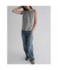 Check Ribbon Sleeveless Top Black