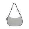 Fila Bolso de Hombro Casual de Tela con Forma de Media Luna para Mujer Marrón Oscuro F13W338172F-BK