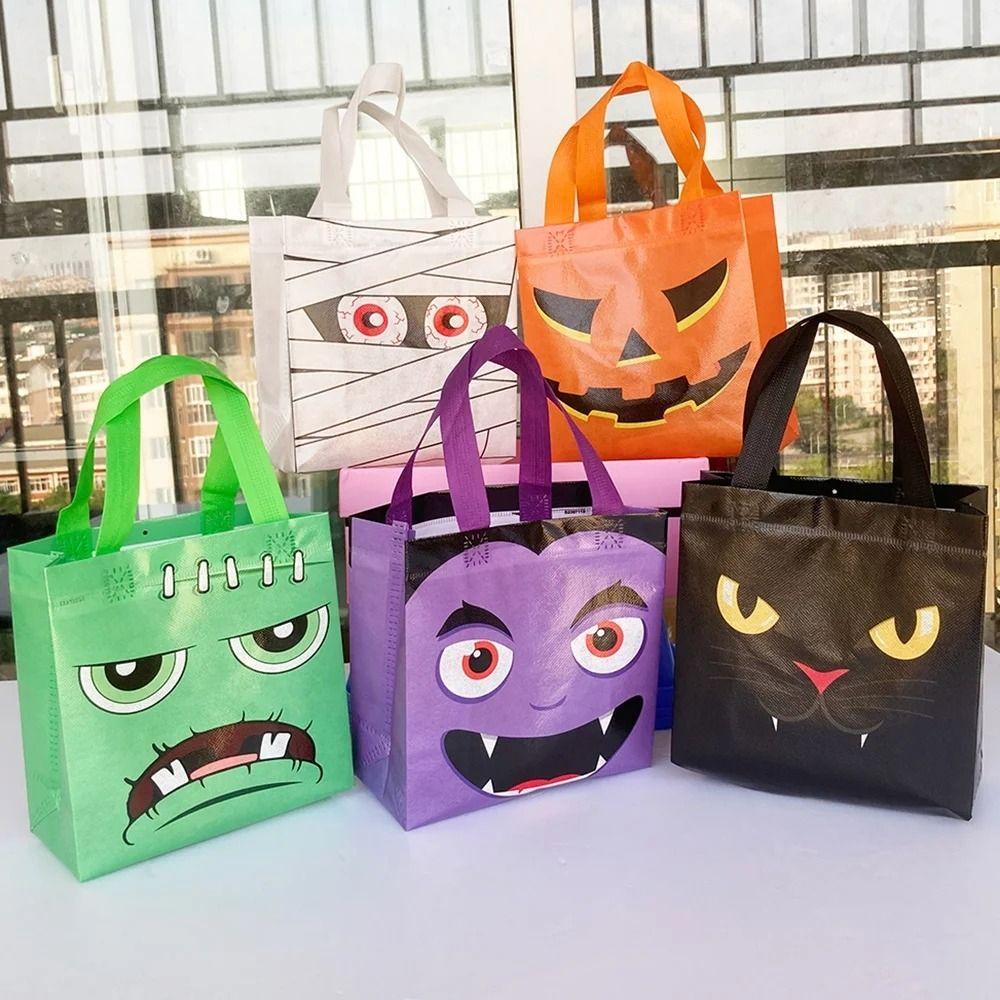 Trick Or Treat Non-Woven Treat Bags Pumpkin Kids Gifts Bag Shopping Halloweens Candy Bag  Children
