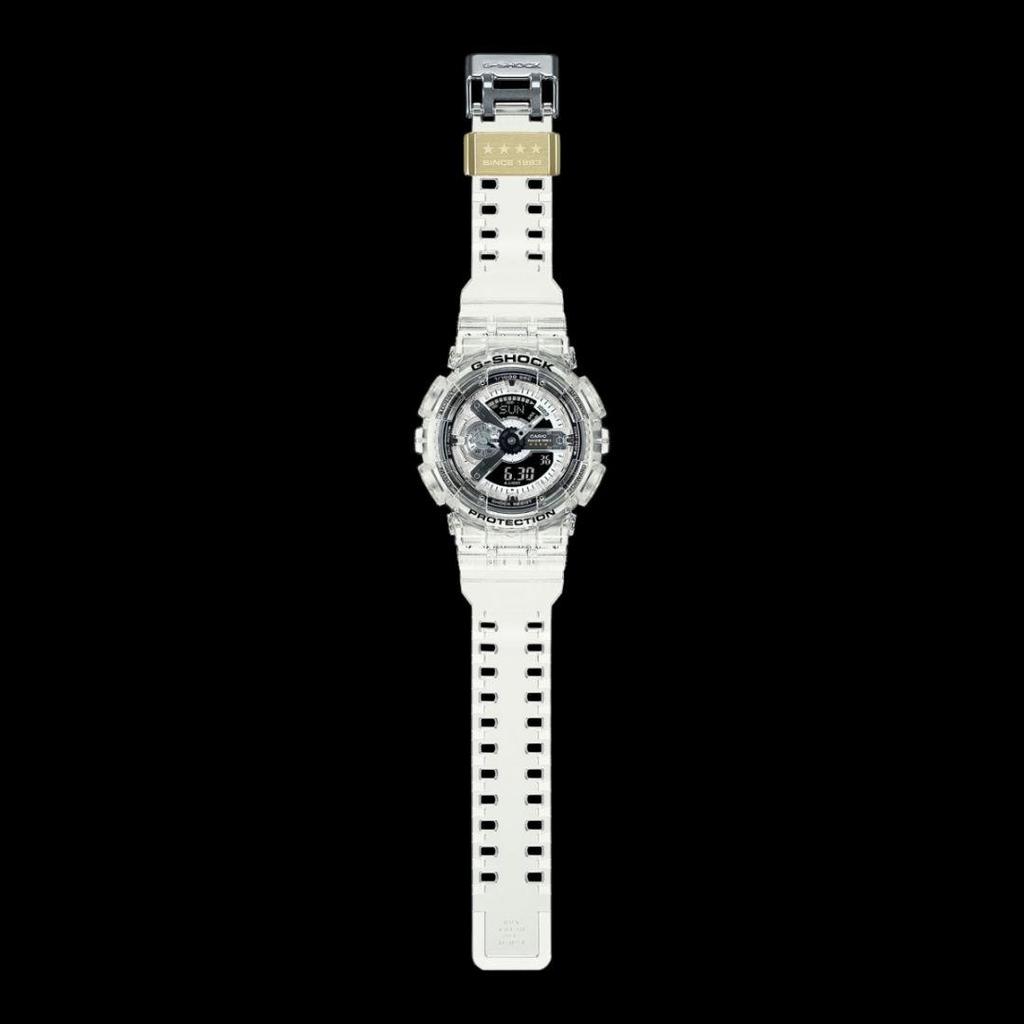 Casio G-Shock 40. výročí Série Clear Skeleton, GMA-S114RX-7AJR, Průhledné hodinky řady S, Voděodolné do 20 ATM, Odolné proti nárazu, Zcela nové