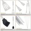 Cooking Oven Set Barbecue Grill Set for Men Women Gift Stainless Steel BBQ Grilling Combination Tools Portable Cloth Bag