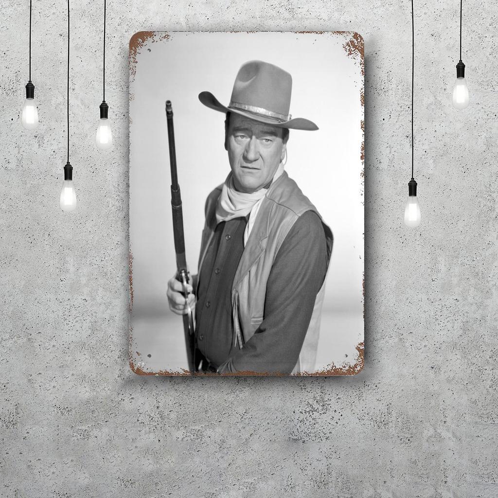 john wayne Classic Poster Rusty Metal Plaque Retro Decorative Plate Bar Man Cave Garage Club Metal Sign Wall Decoration