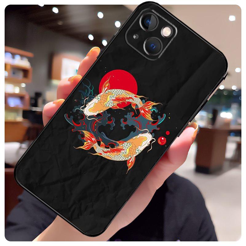 

Чехол с китайскими карпами Кои для iPhone 17 Pro Max 15 14 13 11 12 16 Pro Max mini 15 16 Plus 16e 17 Air Чехол для телефона iPhone 17 Air