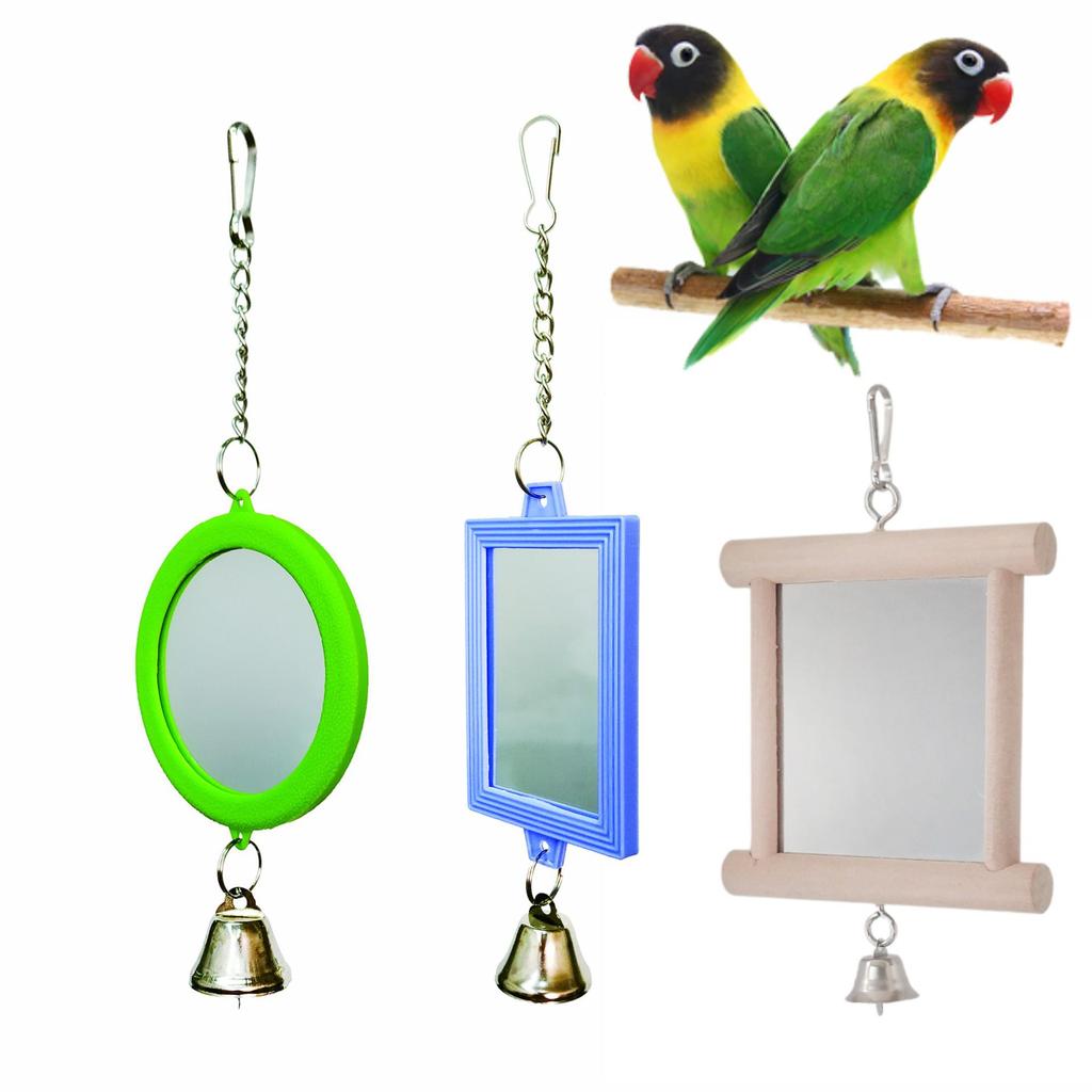 Parrot Toys Bird Toys Mirror: Round Bird Mirror