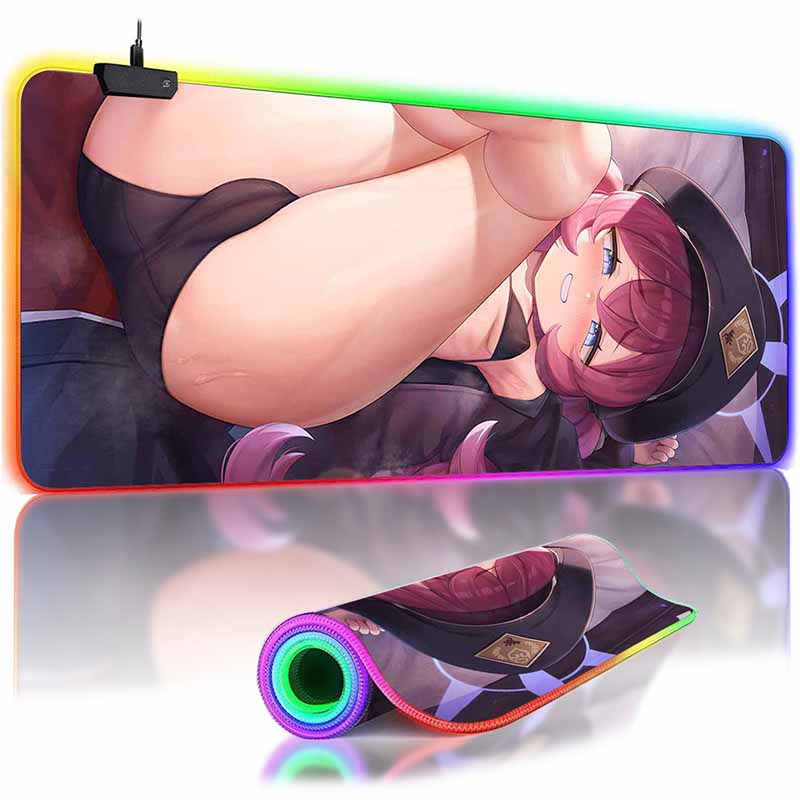 Natsume Iroha Anime BA Mouse Pad XXL RGB Gaming Mousepad Buraka HD Gamer Accessories Large LED MousePads PC Carpet with Backlit