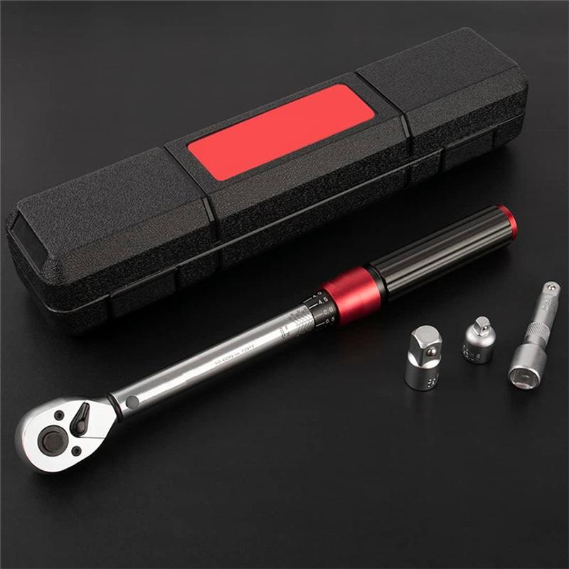A25F-Torque Wrench 3/8Inch With 1/41/2 Adapter For Extending Motorcycle Road And Mountain Bike Repair Tools