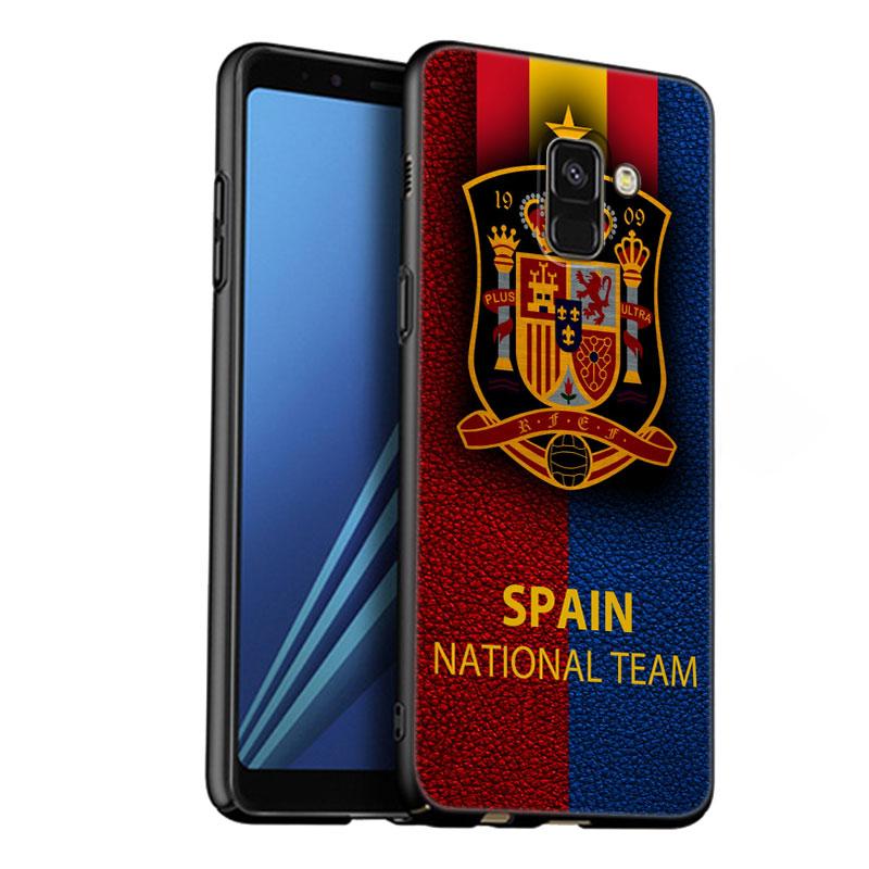 Spain National Flags Phone Case For Samsung Galaxy A01 A03 Core A04 E A02 A05 A10 A20 A21 A30 A50 S A6 A8 + A7 2018 Black Cover