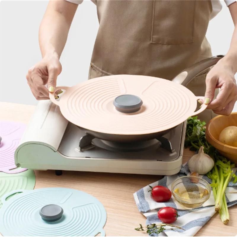 Heat Resistant Microwave Splatter Cover Silicone Fresh-Keeping Cover Boil Over Protector Boil OverUniversal Lid Leak Proof
