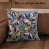 2D Floral Embroidered Pattern Decorative Cushion Covers Pattern Cushion Cover Suitable For Sofa Bedroom Car Pillow Cover