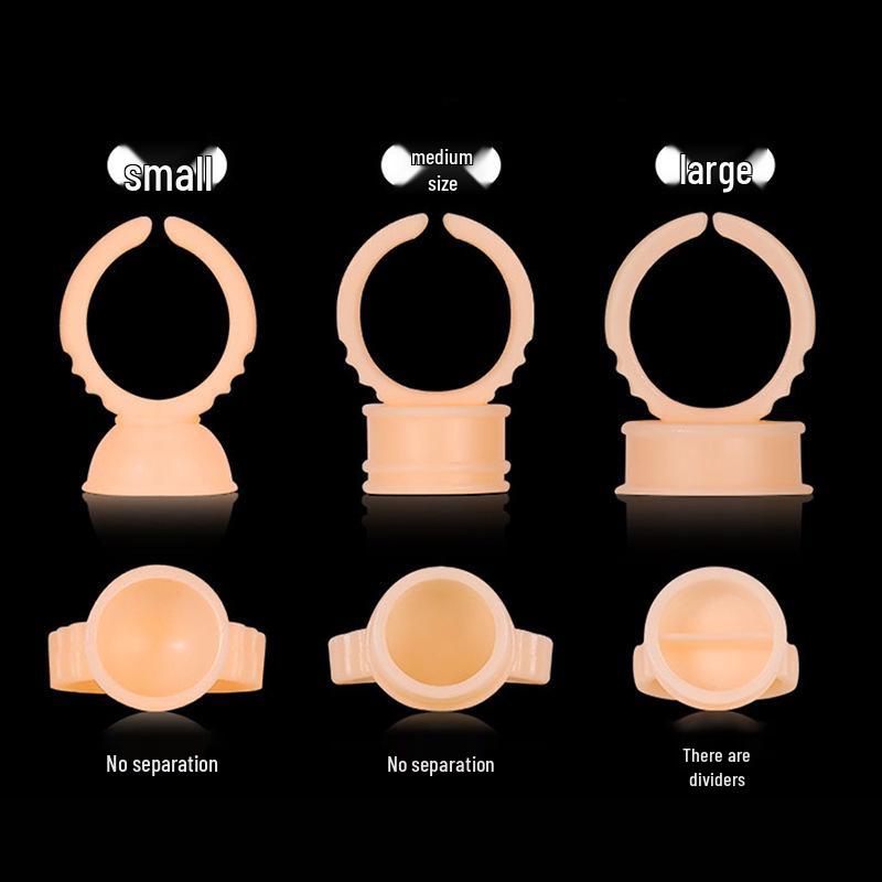 Silicone Pigment Ring Cup for Semi-Permanent Tattooing - Disposable Finger Ring for Eyebrow, Eye, and Lip Applications