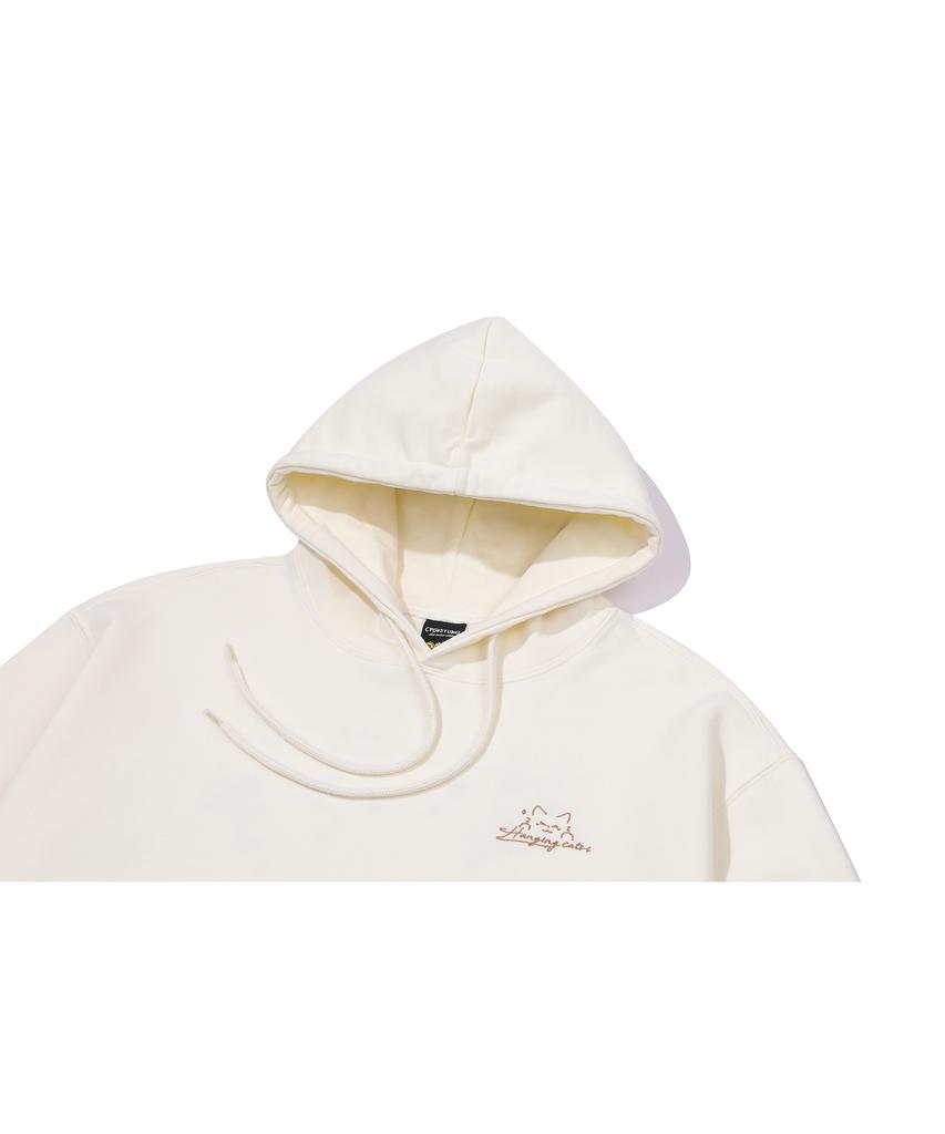 CPGN STUDIO Hanging Cats Embroidered Hoodie Cream