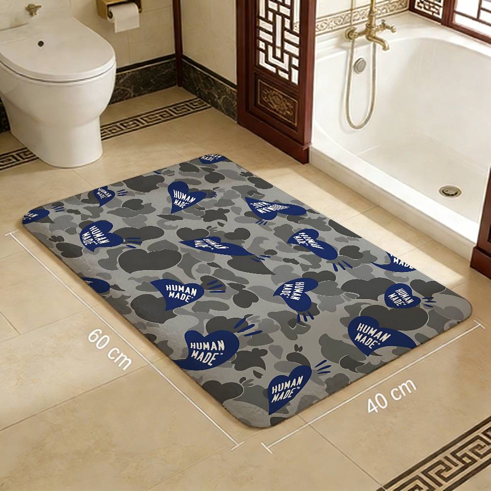Luxury Brand NIGO H-HUMAN M-MADE Door Mat Nordic Style Bedroom Living Room Doormat Home Balcony Anti-Slip Alfombra