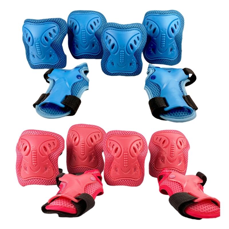 Adjustable Kids Roller Skating Protective Gear Set with Knee Pads Elbow Pads Wrist Guards for Girls and Boys Durable