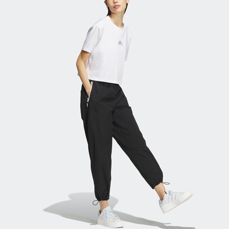 Adidas Originals Trefoil Tee With Floral Print Detail Women Tops White IK8642