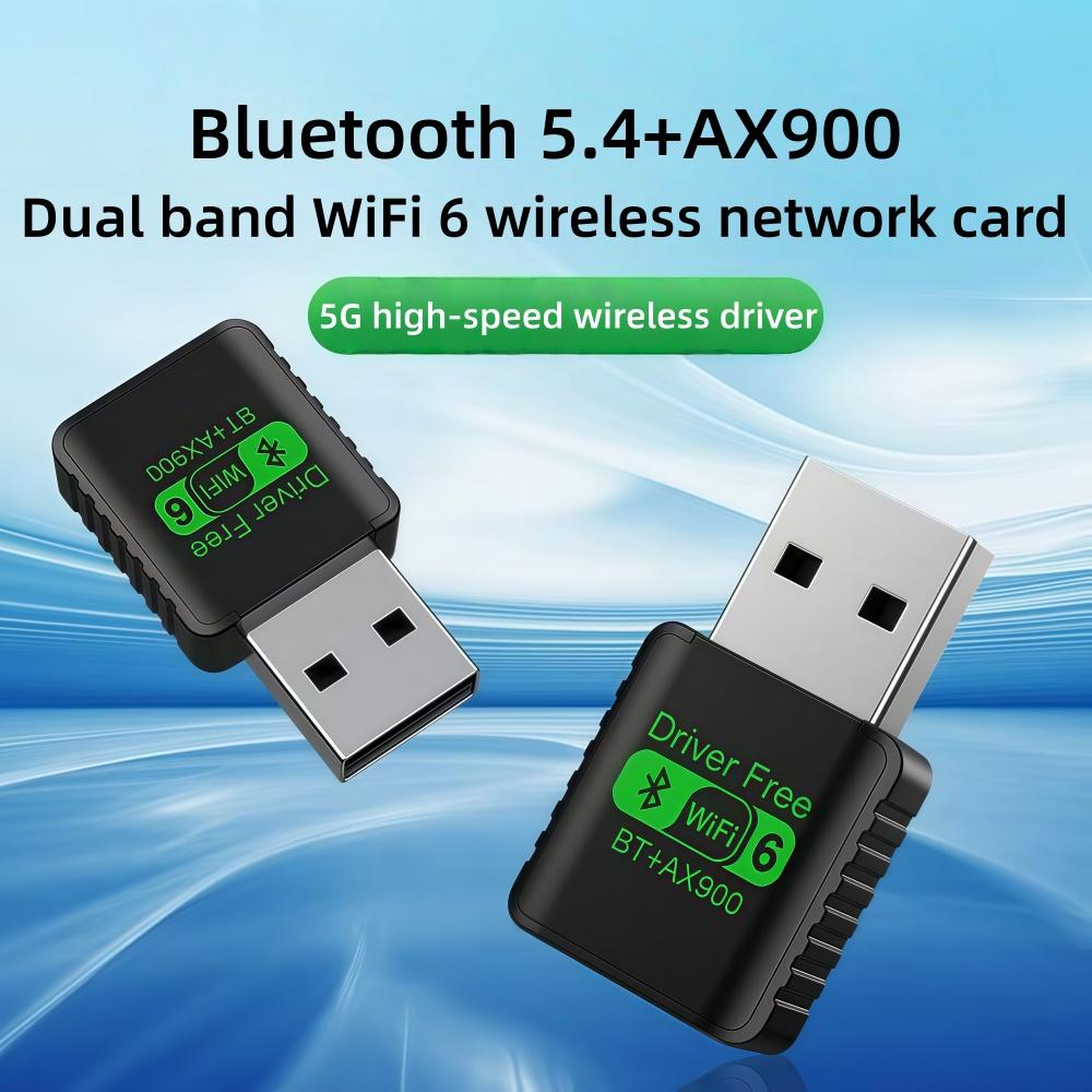 AX900 WIFI6 USB Adapter Dual Band 2.4/5G Bluetooth 5.4 Drive Free Wireless Network Card for Win7/10/11 Desktop and Laptops