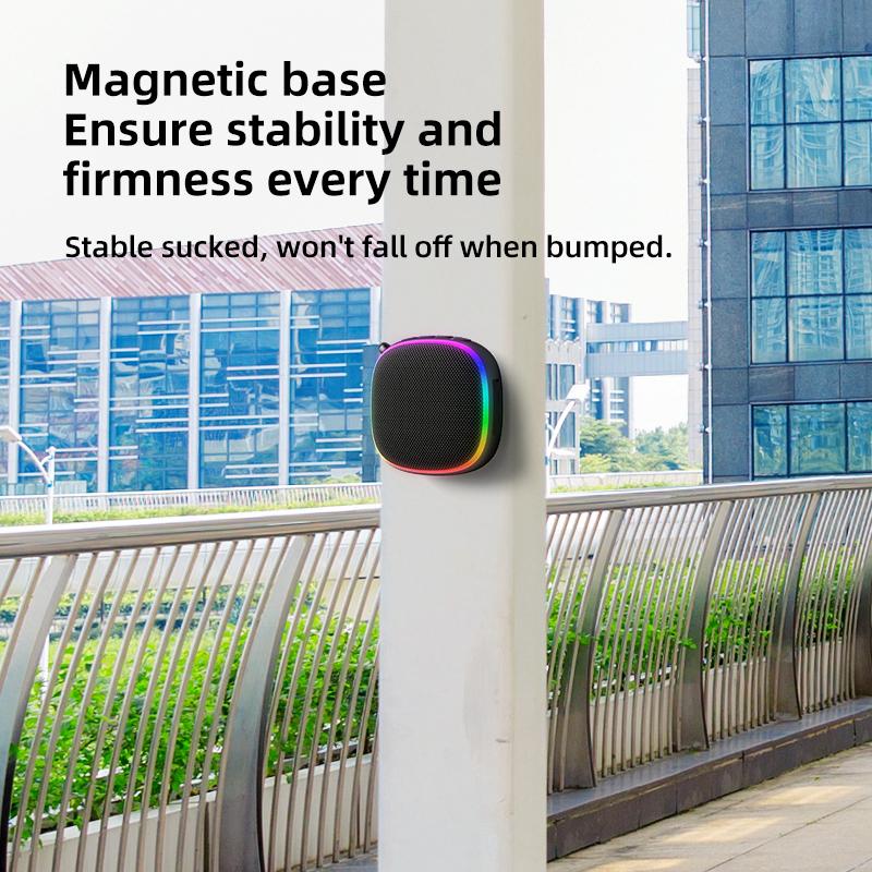 EBS-309 Mini Portable Bluetooth 5.3 Speaker With RGB Light  Outdoor Waterproof Music Box Magnetic to Steel