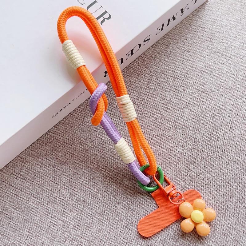 Y2k Korea Ctue Flower Candy Color Phone Lanyard Simplicity Short Phone Strap Pearl Style Phone Chain Bracelet Phone Accessories