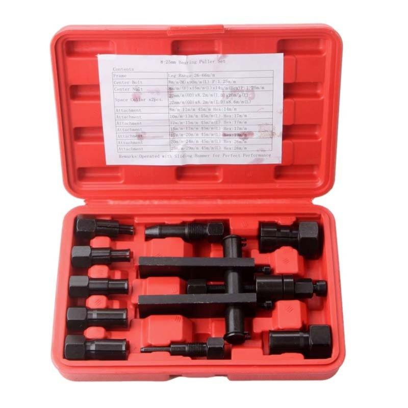 10pcs Motorcycle Bearing Remover 21.8*15*4.5 Internal Bearing Pullers 8-25mm Heavy-Duty Wheel Bearing Removal Tools Metal