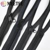 1/2/5M Meetee 3# 5# 8# 10# Black Nylon Zippers with Two Sided Zipper Puller Clothes Jacket Coil Zips Repair Sewing Accessories