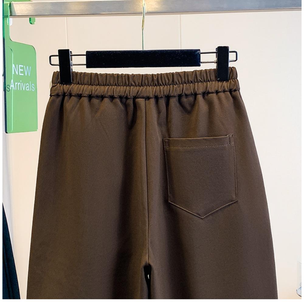 DIMANAF 2025 Autumn Winter Women Plus Size Pants Casual Lady Long Pants Thick Flocking Oversized Loose Bottoms