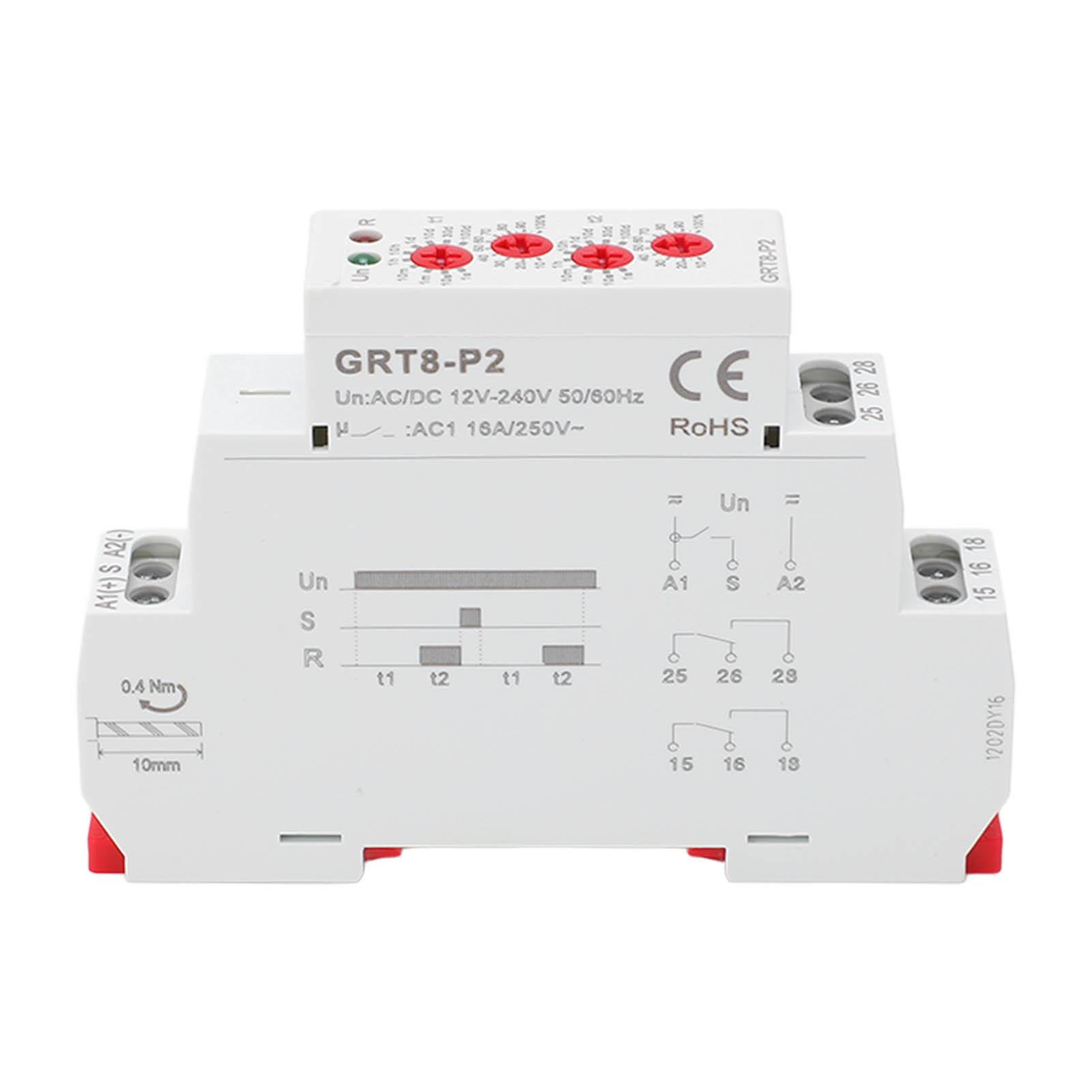 

Реле часу імпульсного виходу Міні-розмір Встановлення на DIN-рейку ABS Вогнестійке корпусне реле AC DC