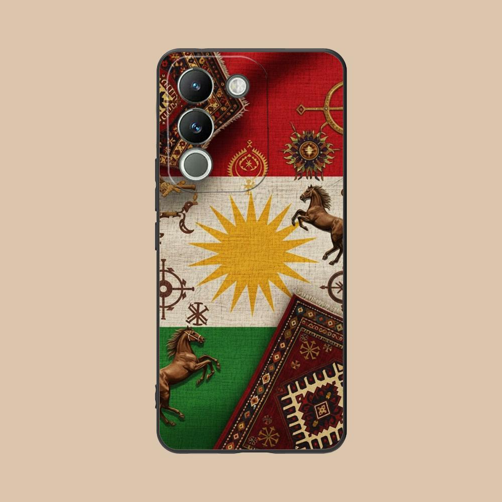 Kurdistan Flag Matte TPU Mobile Phone Case for VIVO Y77 76 75 74 73 72 58 56 55 51 50 38 36 Y19 Y18 Y03 Y01 5G Colorful Cover