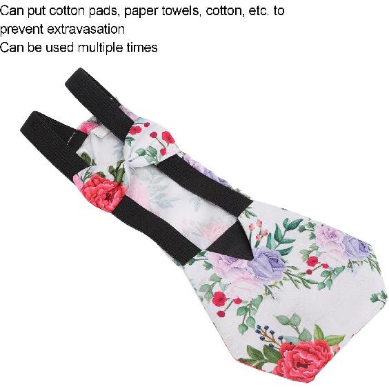 Pet Chicken Diapers,Chicken Goose Duck Loose Tight Belt Diapers Poop Pocket Diapers Peony Flower Pattern for Poultry Pet Used(L)