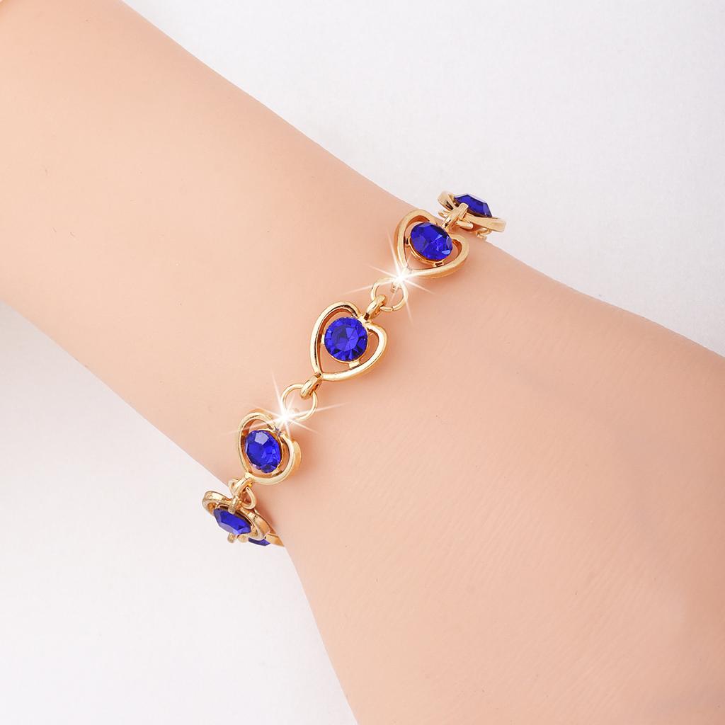 Europe and the United States Hot-selling Jewelry Hollow Love Color a Diamond Bracelet Jewelry Set Fashion Jewelry Factory