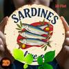1 st Retro Sardines in Olijfolie Rond Metalen Bord Vintage Blikken Plaquette Wanddecoratie Voor Huis Keuken Eetkamer Badkamer